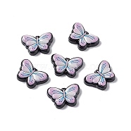 Opaque Resin Cabochons, Butterfly, Plum, 16x23x5mm(X-RESI-C027-03E)