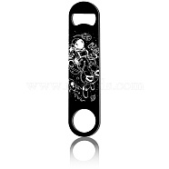 430 Stainless Steel Bottle Openers, Laser Cut, Rectangle, Spaceman, 178x40x2mm(AJEW-WH0259-055)