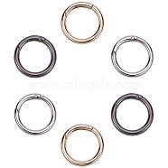 Zinc Alloy Key Clasps, Spring Gate Rings, Rings, Mixed Color, 33.2x25x4.5mm, 12pcs/box(PALLOY-PH0005-75)