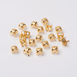 Square Brass Rhinestone Claw Settings, Golden, 8x8x0.3mm, Fit for 8x8mm square cabochon, about 2000pcs/bag(KK-O084-05G-8x8mm-01)