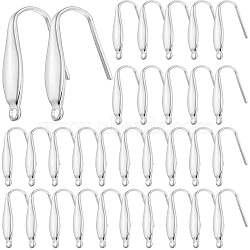 100Pcs 304 Stainless Steel Earring Hooks, Ear Wire with Loops, Stainless Steel Color, 20x9x4.5mm, 5 Gauge, Hole: 1.4mm(STAS-BBC0004-03)