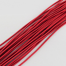 Elastic Cord, with Fibre Outside and Rubber Inside, Red, 2mm, about 109.36 yards(100m)/bundle(EC-R004-2.0mm-11)