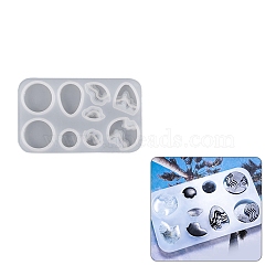 Food Grade DIY Pendant Silicone Molds, Resin Casting Molds, Rectangle, 95x58x10mm(PW-WG8F1DC-05)