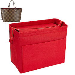 Wool Felt Purse Organizer Inserts, Handbag & Tote Shaper, with Zipper, Red, 230x280x140mm(FIND-WH0147-20D)