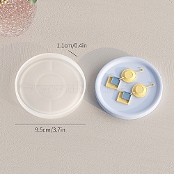 DIY Food Grade Silicone Coaster Molds, Decoration Making, Resin Casting Molds, For UV Resin, Epoxy Resin Jewelry Making, Round, 95x11mm(PW-WG92020-08)