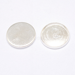 Brass Cabochon Settings, DIY Material for Hair Accessories, Lead Free and Cadmium Free, Flat Round, Silver Color Plated, about 20mm in diameter, Tray: 18mm(KK-18MM-S)