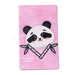Paper Hair Clip Display Cards, Rectangle with Panda Pattern, Pearl Pink, 10.5x6.3x0.05cm, Hole: 17x5.5mm(CDIS-F005-16)