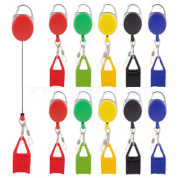 10Pcs PVC Lighter Case, 10Pcs Retractable Alloy Key Rings Badge Holder, ABS Plastic Keychain Badge Reels, Mixed Color, 11cm(KEYC-OC0001-45)