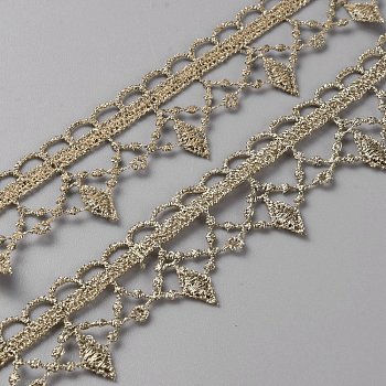 Milk Fiber Lace Trim, Clothing Accessories, Wave Shape, Tan, 1 inch(26mm)
