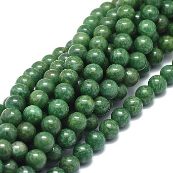 Natural African Jade Beads Strands, Round, Grade A, 8mm, Hole: 0.8mm, about 50pcs/strand, 15.75 inch(40cm)