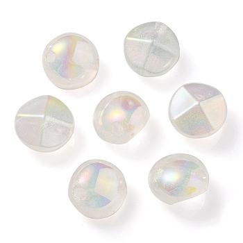 UV Plating Luminous Transparent Acrylic Beads, Glow in The Dark, Round, Honeydew, 21x21.5x15mm, Hole: 4mm