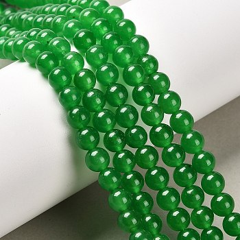 Natural & Dyed Malaysia Jade Bead Strands, Round, Green, 6mm, Hole: 0.8mm, about 60pcs/strand, 15 inch