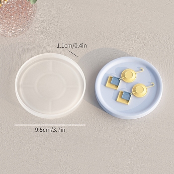 DIY Food Grade Silicone Coaster Molds, Decoration Making, Resin Casting Molds, For UV Resin, Epoxy Resin Jewelry Making, Round, 95x11mm