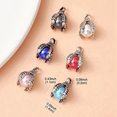 6 Bags 6 Colors Tibetan Style Alloy Charms(FIND-YW0004-13)-3