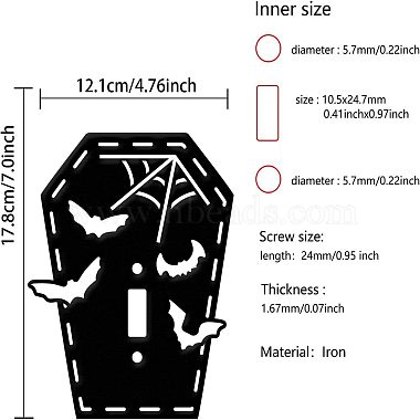 Tapa de salida de placa de interruptor de luz de hierro(AJEW-WH0197-030)-3