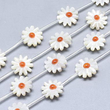 Coral Flower White Shell Beads