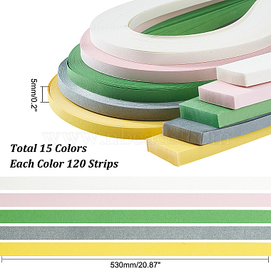 Globleland 15 Bags 15 Colors Quilling Paper Strips(DIY-GL0007-01)-2