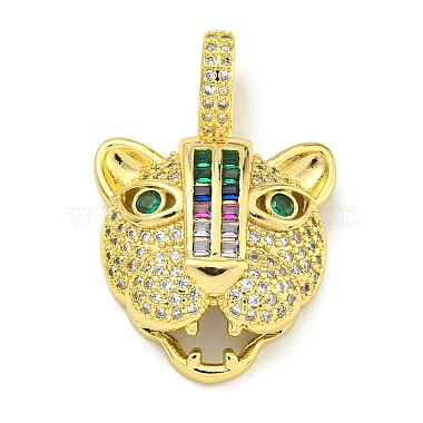 Real 18K Gold Plated Colorful Leopard Brass+Cubic Zirconia Pendants