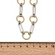 Two Tone Brass Rind and Rectangle Link Chain Necklaces(KK-C251-33GP)-3