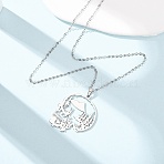 Halloween 304 Stainless Steel Hollow Tree Skull Pendant Cable Chain Necklaces for Men Women, Tarnish Free, Stainless Steel Color, 17.72 inch(45cm)(NJEW-K308-10P)