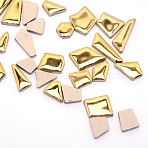 Porcelain Cabochons, Mosaic Tiles, for Home Decoration or DIY Crafts, Irregularity, Gold, 10~32x9~17x4mm, 680pcs/kg(DIY-WH0209-80B)