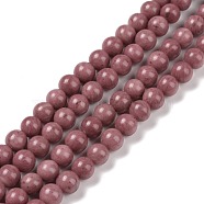Grade A Natural Rhodonite Beads Strands, Round, 6mm, Hole: 1mm, about 59pcs/strand, 15.16''(38.5cm)(G-E571-23A)