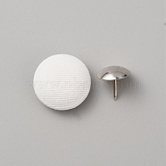 Cloth Cap Nail Button, with Iron Rivet, Hat Accessories, White, Button: 17x7mm, Hole: 1mm, Rivet: 11x3mm, Pin: 1mm(DIY-WH0308-398F)