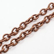 Handmade Nylon Cable Chains Loop, Oval, Saddle Brown, 8~9x11~13x2mm, about 85cm/strand, 33.5 inch(EC-A001-43)