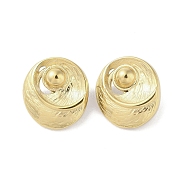 316 Surgical Stainless Steel Stud Earrings for Women, Real 18K Gold Plated, Flat Round, 31x28.5mm(STAS-B063-01G-02)