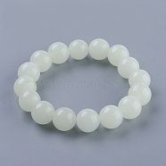 Synthetic Luminous Stone Beaded Stretch Bracelet, Glow in the Dark, Round, 2 inch(50mm), 8mm(BJEW-P203-8mm-01A)
