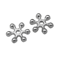 Zinc Alloy Beads Spacers, Cadmium Free & Lead Free, with One Hole, Snowflake, Antique Silver, 10x2.5mm, Hole: 1.5mm(X-PALLOY-Q063-AS)