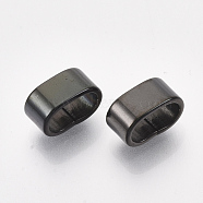 304 Stainless Steel Slide Charms, Rectangle, Gunmetal, 5x10x6mm, Hole: 8x4mm(STAS-T045-46B)