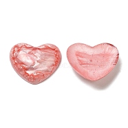 Imitation Gemstone Epoxy Resin Cabochons, Heart, Pink, 17x20x5mm(CRES-Z002-08D)