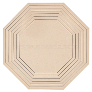 Poplar Wood Sheet & Rings, for Clay Plate Guide, Octagon, PapayaWhip, 19.4~31.4x19.4~31.4x0.45cm, 7pcs/set(DIY-WH0530-11)