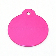 Aluminum Blank Pendants, Flat Round, Deep Pink, 36x31.5x1mm, Hole: 3mm, 10pcs/bag(ALUM-WH0164-88D)