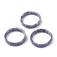 Natural Sodalite Stretch Bracelets, Faceted, Rectangle, 2-3/8 inch(6cm)(BJEW-F406-B10)