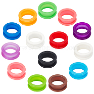 30Pcs 15 Colors Soft Silicone Scissors Finger Rings, Shear Thumb Inserts, Finger Grip Protector Ring, Column, Mixed Color, 26x10mm, Inner Diameter: 20mm, 2pcs/color(SIL-GF0001-17)