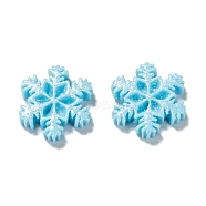 Opaque Resin Cabochons, Snowflake, Light Sky Blue, 18x16x4mm(CRES-P016-B01)
