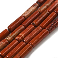 Natural Red Jasper Beads Strands, Column, 14x4mm, Hole: 1mm, about 28pcs/strand, 15.35 inch(39cm)(G-D464-51)