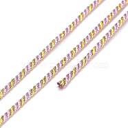 Polycotton Filigree Cord, Braided Rope, with Plastic Reel, for Wall Hanging, Crafts, Gift Wrapping, Thistle, 1.2mm, about 27.34 Yards(25m)/Roll(OCOR-E027-02B-05)