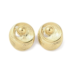 316 Surgical Stainless Steel Stud Earrings for Women, Real 18K Gold Plated, Flat Round, 31x28.5mm(STAS-B063-01G-02)