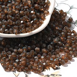 Baking Paint Glass Seed Beads, Bicone, Dark Goldenrod, 4.5x4mm, Hole: 1.1mm, about 6428pcs/pound(SEED-A032-02A-18)