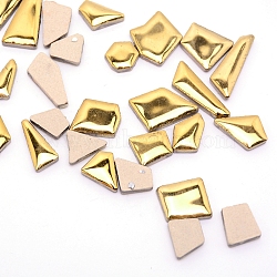 Porcelain Cabochons, Mosaic Tiles, for Home Decoration or DIY Crafts, Irregularity, Gold, 10~32x9~17x4mm, 680pcs/kg(DIY-WH0209-80B)