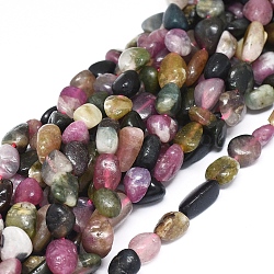 Natural Tourmaline Beads Strands, Nuggets, 8~12x5~8x4~5mm, Hole: 0.8mm, about 47pcs/Strand, 15.75 inch(40cm)(G-D0004-A02-06)