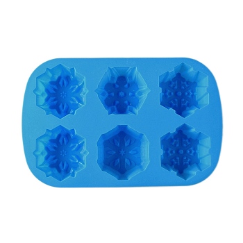 Snowflake Cake DIY Food Grade Silicone Mold, Cake Molds (Random Color is not Necessarily The Color of the Picture), Random Color, 183x283x67mm, Inner Diameter: 70~78x67~78mm