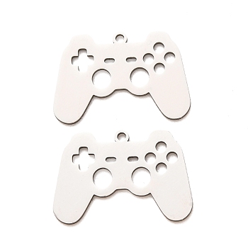 201 Stainless Steel Pendants, Game Machiner Charms, Laser Cut, Cut-Out, Stainless Steel Color, 17x25x1mm, Hole: 1.5mm