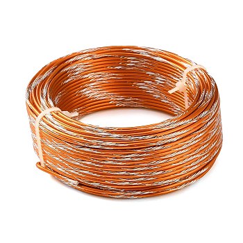 Two Tone Aluminum Wire, Bendable Metal Craft Wire, Round, Dark Orange, 2mm, about 98.43 Feet(30m)/Roll