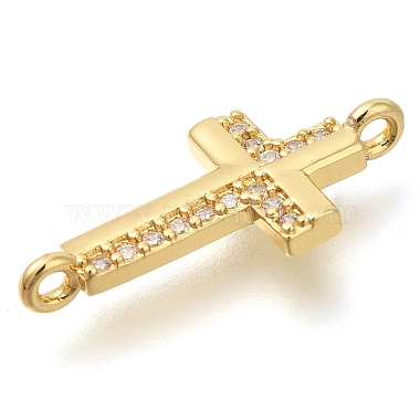 Brass Pave Clear Cubic Zirconia Connector Charms(KK-M101-02G-G01)-2