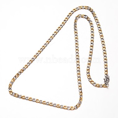 304 Stainless Steel Curb Chains Necklaces(NJEW-O066-25M)-2