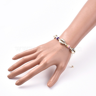 (vente d'usine de fêtes de bijoux) bracelets de perles tressées avec cordon de fil de nylon(BJEW-JB05074-05)-4